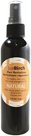 JustBirch Hair Revitalizer All Natural, Made with Pure Birch Tree Water, No Harmful Chemicals, Alcohol Free, Vegan, Easy to Apply - 4 Fl Oz (Natural - Fragrance Free)