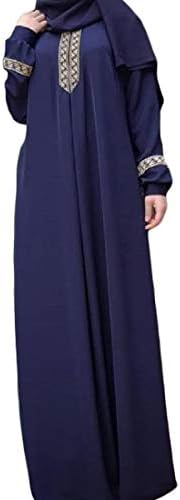 Etecredpow Women Printed Loose Muslim Islamic Gown Abaya Turkish Dress