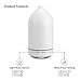 Stone Diffuser, iHeoco Hand-Crafted Ultrasonic Essential Oil Diffuser for Aromatherapy, 120ml Ceramic Oil Diffuser, Running 4-8Hours, Auto Shut-Off Ultrasonic Porcelain Humidifier