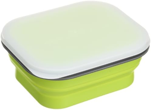 Lexington SNABXM-GRN-382C Medium Silicone Collapsible Snack Box - Green
