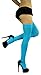 ToBeInStyle Women's Nylon Thigh High Schoolgirl Opaque Stockings (Neon Blue)