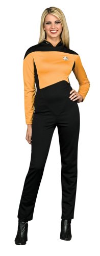 Secret Wishes  Star Trek the Next Generation Woman's Deluxe Gold Jumpsuit, Adult Medium
