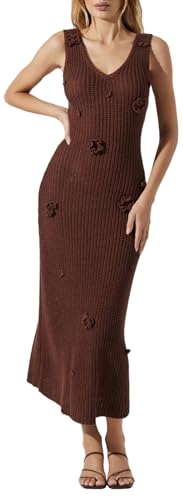 ASTR The Label Women's Ainhoa Sweater Dress, Brown, XS
