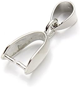 Sopeace Pack of 50 Metal Pinch Clip Bail Bead Pendant Connector Jewelry Findings Rhodium Plated 6X17mm SP38