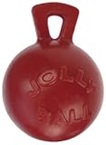 Jolly Pets Tug-n-Toss - Heavy Duty Chew Ball w/ Handle (Red, 10