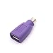 SenseYo 2 Pack USB Female to PS2 Male Keyboard Adapter Mouse Mice Adapter Converter, Purple