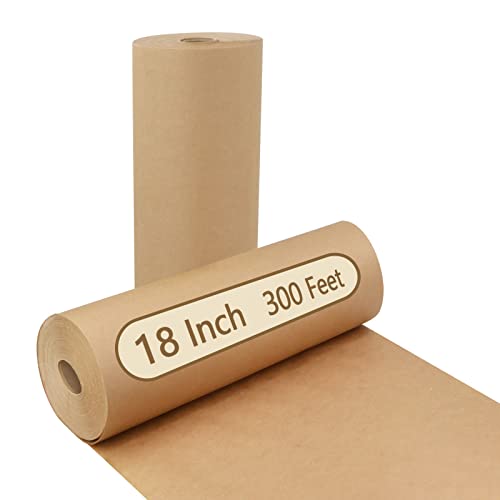 AUGOSTA Brown Butcher Paper Roll, 18 Inch x 300 Feet (3600 Inch), Food