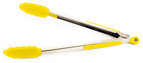 Zeroll Ussentials 8870LY Stainless Steel Locking Tongs, Lemon Yellow (Discontinued By Manufacturer)