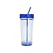 Mighty Mug Spill-Free Ice Tea & Coffee Tumbler with Straw, Double-Walled, Unspillable Cup, Condensation-Free, Unbreakable Tritan Plastic, BPA Free, (Blue, 20oz)