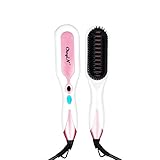 Hair Straightener Brush, inkint Ceramic Hair Straightening Brushes for Women with LED Temperature Display Anti-scald Auto-off Function for All Hair Types and Length