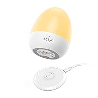 VAVA VA-CL006 Night Lights for Kids with Stable Charging Pad, ABS+PC Bedside Lamp for Breastfeeding, Touch Control&Timer Setting, White