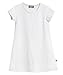 City Threads Big Girls' Cotton Short Sleeve Cover Up Dress for Sensitive Skin SPD Sensory Friendly, White, 7