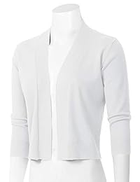 JSCEND Bolero clásico de manga 3 4 para mujer (S ~ XL)