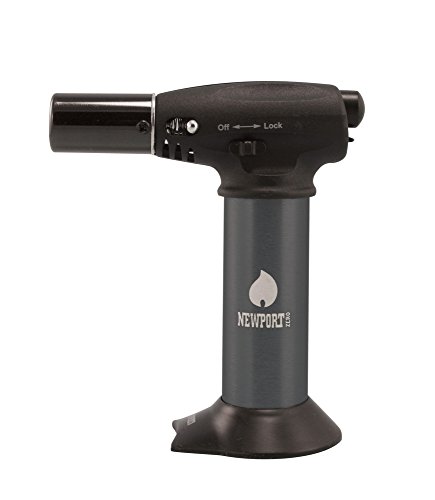 Newport Zero Jr Turbo Charged Lighter Torch with Butane and Stand Quality Dark Gray