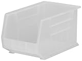 Akro-Mils 30260 Plastic Storage Stacking AkroBin, 18-Inch by 11-Inch by 10-Inch, Clear, Case of 6