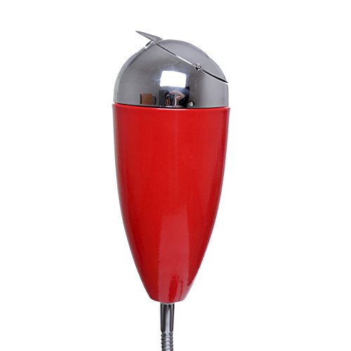 Frjjthchy Creative Curvable Floor Standing Ashtray with Windproof Lid Cigar Ashtray (Red)