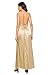 SheIn Women's Sexy Satin Deep V Neck Backless Maxi Party Evening Dress Small Gold