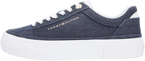 Th Foxing FW0FW09172 Chaussures Basses en Toile délavée pour Femme, Bleu (Space Blue), Pointure 37