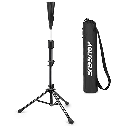 thumbnail image 2 of AOLIGEIJS Adjustable Baseball & Softball Batting Tee - Portable Tripod Stand With Rubber FlexTop (20.5"-29.5" Height) 2 of 9