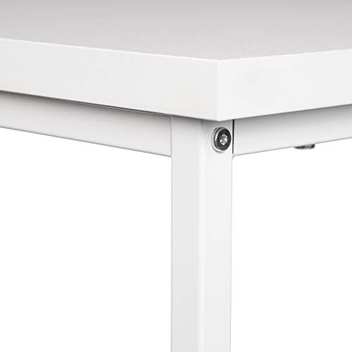 WOLTU Bartisch BT25ws Stehtisch Bistrotisch Bartheke Tresentisch, mit 2 Ablagefläche, Metallgestell, MDF, 120x50x105cm… – Bild 7