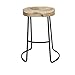 The Urban Port Antique Colonial Attractive Wooden Barstool with Iron Legs (Short)