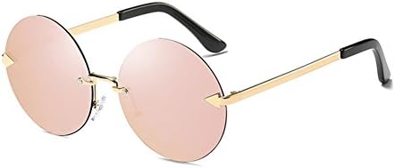 LIZHIQIANG Sunglasses Sunglasses Female Round Face Round Glasses Polarizer Personality Arrow Driving Mirror Frog Mirror Sunshades (Color : Light pink)