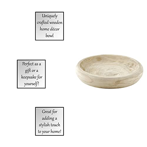 Santa Barbara Design Studio Wood Serving Bowl, Hand Carved Paulownia Wood Fruit Bowl/Wood Decor, 11.5" Large, Natural - Image 5