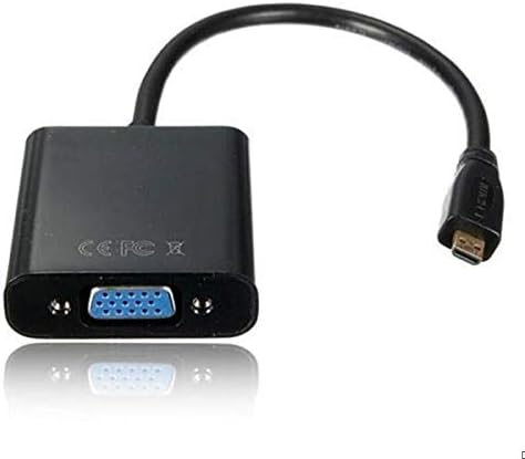Multibao Micro HDMI Male to VGA Female Video Cable Adapter Lead for Phone Projector Table, Black