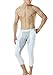 TM-MUC78-WTL_Large Tesla Men's Mesh-Panel Compression 3/4 Capri Baselayer Cool Dry Sports Tights MUC78