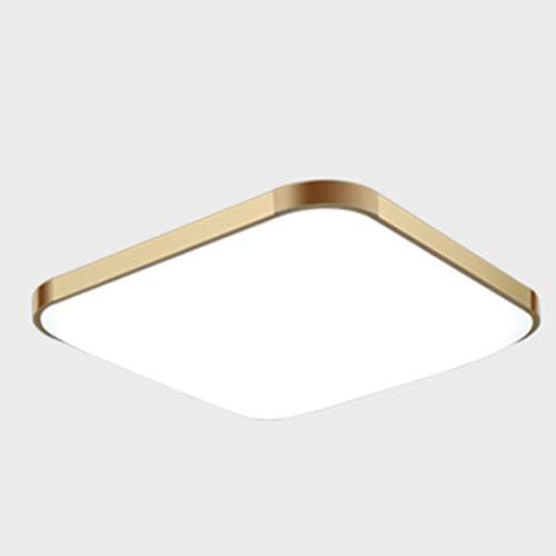 LRXHGOD LED Ceiling Light 30x30cm Ultra-thin Modern Cool White Super Bright Square Lamp for Living Room Bathroom Bedroom Dining Room,Gold,18W