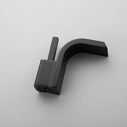Lovedima Modern Single Joystick Handle Single Hole Solid Brass Waterfall Spout Bathroom Sink Faucet (Black)