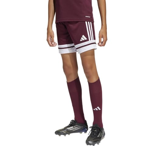 Adidas Unisex-Kids Squadra 25 Soccer Shorts, Team Maroon/White, X-Large