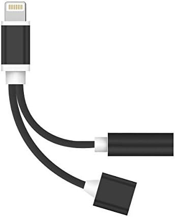 iphone 7 Adapter,Adapter for iphone 7 Plus,iphone 7 Plus Adapter,Skuan,2 in 1 Lightning to 3.5mm Aux Headphone Jack and Charger Cable adapter for iphone 7 plus Adapter,Adapter iphone 7-Black