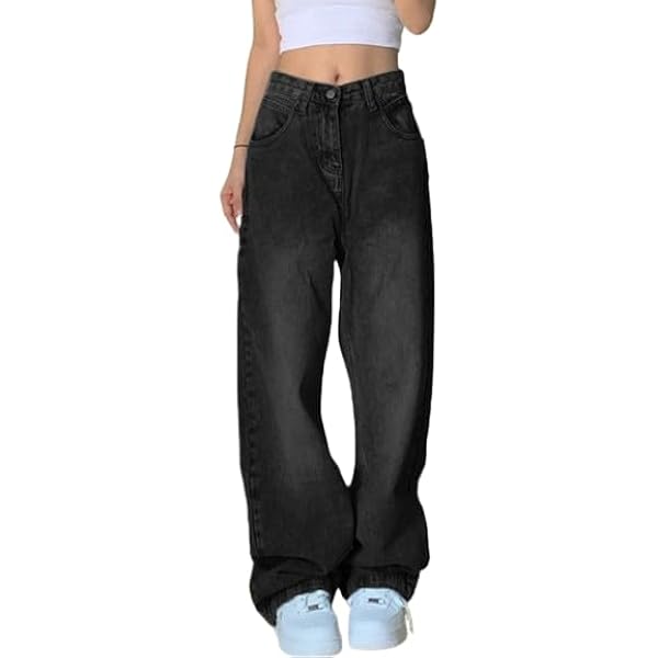 HDLTE Women Wide Leg Jeans High Waist Baggy Jeans Loose Boyfriend 