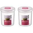 LocknLock Easy Essentials Twist Food Storage lids/Airtight containers, BPA Free, Tall-30.4oz Clear (Pack of 2)