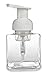 Vivaplex, 4, 8.5 oz (250 ml), Square, Clear, Plastic Foaming Soap Dispensers, with White Pumps