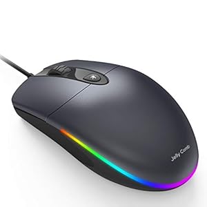 Wired-Mouse-Jelly-Comb-Optical-Gaming-Mice-with-Silent-Clicking-and-RGB-Backlight-for-PC-Computer-Laptop-1600-DPI-Black-and-Dark-Grey Wired Mouse, Jelly Comb Optical Gaming Mice with Silent Clicking and RGB Backlight for PC Computer Laptop, 1600 DPI…