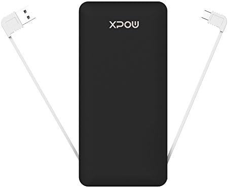 Portable Charger 8000mAh Built-in Micro And USB Cables External Batteries Triple Output 2.1A Power Bank For Samsung And Iphone and Most Smartphone (Black)