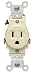 Leviton 5015-I 15 Amp, 125 Volt, Narrow Body Single Receptacle, Straight Blade, Commercial Grade, Grounding, Ivory primary
