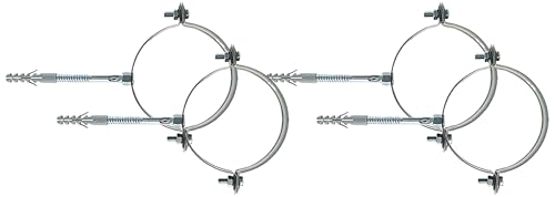 Fischer 1 pz Collare Fermatubi SCP per Grondaie e Pluviali, Sezione Circolare, Diametro 100 mm, Completo di Vite e Tassello S 10, 501302 (Confezione da 4)