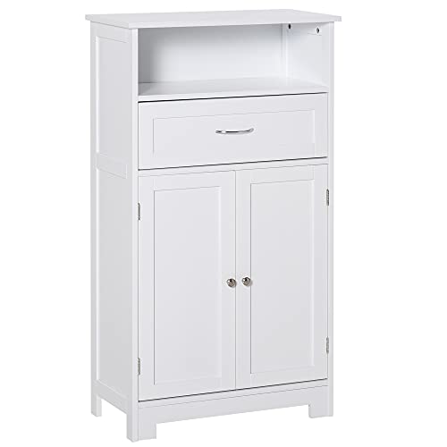 kleankin Modern Floor Bathroom Storage Free Standing Cupboard