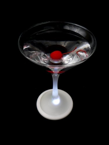 Fortune Products LG-6001 Crystalight Lighted Martini Glass, 5" Diameter x 7.25" Height, 8 oz. Capacity (Pack of 4)