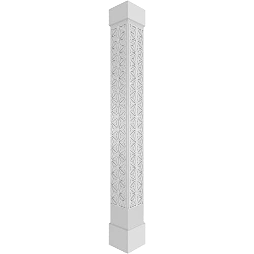 Ekena Millwork 10"W x 8'H Craftsman Classic Square Non-Tapered Hampton Fretwork…