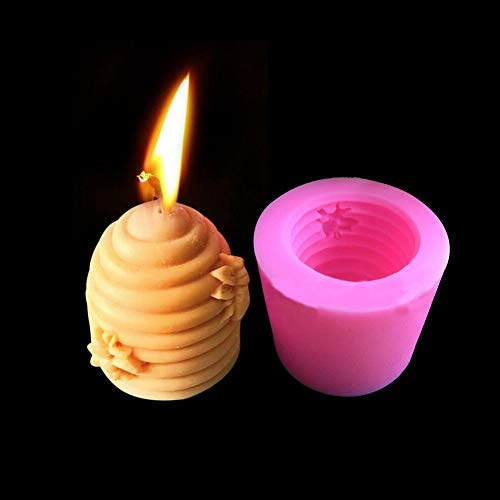 Cute 3D Bee Silicone Mold Handmade Soaps Bee Wax Candles Resin Mold Beehive Candle Mold (2 pcs)