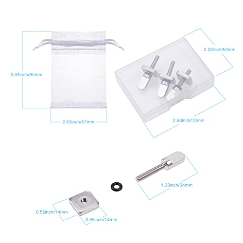 Zocipro 4 Pieces Stainless Steel Surfboard Fin Screw with Plastic Box, Surf Board Fin Screw Tail Replacement Kit for Surfing Keels, Keel Accessories Paddle Surf