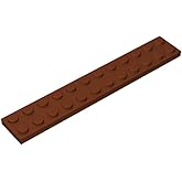 Classic Building Plate 2x12, 100 Piece Brown Bulk Plates, Compatible with Lego Parts and Pieces 2445, Compatible with All Major Brick Brands(Colour:Brown)