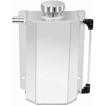 2L Alloy Universal Water Coolant Overflow Expansion Tank Reservoir 12mm Barb Billet Aluminum Cap (Polished)