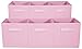 Sorbus Storage Cubes - 11 Inch Foldable Fabric Baskets for Organizing Pantry, Closet, Shelf, Toy Box, Cubby - 6 Collapsible Cloth Cube Storage Bins for Home, Nursery, Playroom, Bedroom (Pastel Pink)