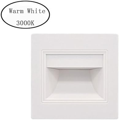 Zeben Step LED Lights Indoor 1.5W Corner Wall Lamp 85-265V Embedded LED Stairs Step Night Light for Hallway Stairs Bedroom and More (White)