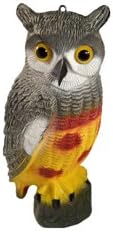 Great Horned Owl Decoy for Fish Ponds, Polyresin Construction Decoy for Garden 16 Inches tall